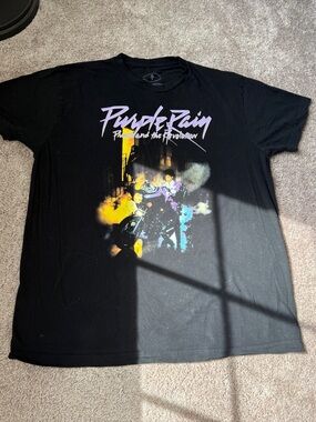 Black Purple Rain Prince Graphic Tee - Short Sleeve Men’s Shirt